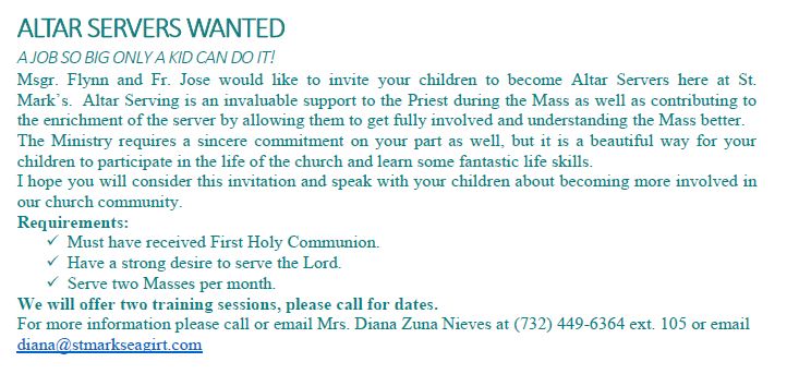 Altar Servers Wanted