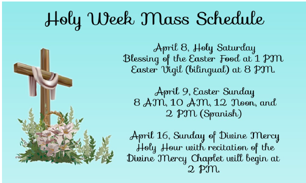 Holy Week Mass Schedule For Web 2023 